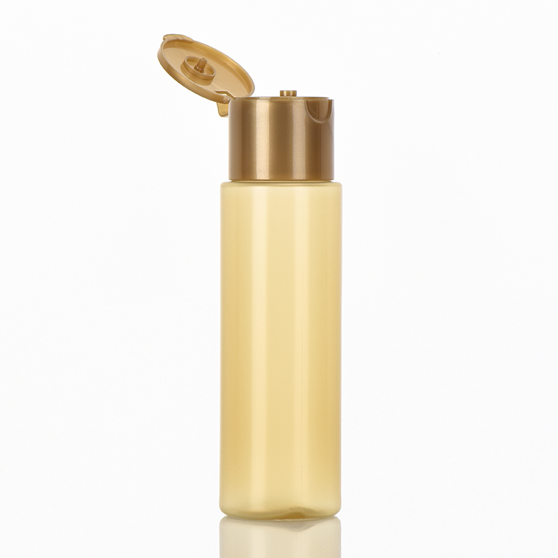 180ml Personal care supplier round matte yellow PP bottle with flip top cap  for cosmetic set packag